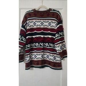 Vtg Huntington Ridge Coogie Style Textured‎ Metallic Chunky Knit Sweater *flaw*